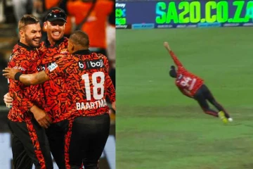 வில்லாக உடலை வளைத்து அந்தரத்தில் கேட்ச்! டிகாக் அணிக்கு மரண அடிகொடுத்த மார்க்ரம் படை