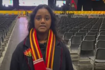 பிரித்தானியாவில் மாவீரர் நாளுக்கு அழைப்பு விடுக்கும் சிறுமி