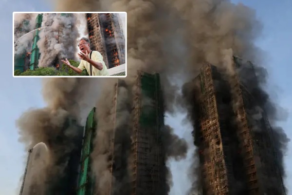 ஹாங்காங்கில் 2000 வீடுகளை சூழ்ந்த பயங்கர தீ: பெரும் பீதியில் குடியிருப்புவாசிகள்! | Hong Kong Residential Towers Blaze 4 Dead