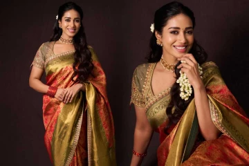 யாதும் ஆகி வாழ்!! நிவேதா பெத்துராஜின் சேலை புகைப்படங்கள்..