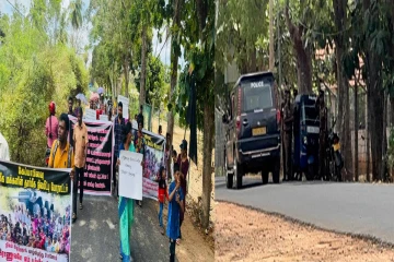 கேப்பாபிலவு பூர்வீக காணிகளை விடுவிக்குமாறு கவனயீர்ப்பு போராட்டம்! பொலிஸார் குவிப்பு