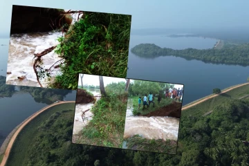 உடைப்பெடுத்த பதவியா குளம்! மதுரங்குளியில் நீரில் மூழ்கிய வீடுகள்