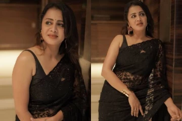 கருப்பு நிற சேலை.. தொகுப்பாளினி அஞ்சனாவின் அசத்தல் ஸ்டில்ஸ்