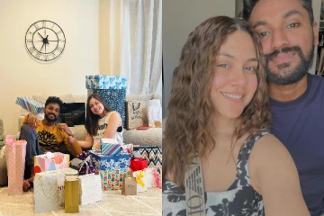 බලන්නකෝ ඒ දෙන්නගේ ආදරේ...වෙනස් විදියේ ෆොටෝ එකකින් සජිත සහ බුවී..(PHOTOS)