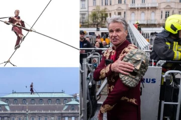 ஐரோப்பாவின் 2வது பெரிய நதி: கயிற்றில் மூலம் கடந்து சாதனை படைத்த ஹங்கேரி கலைஞர்