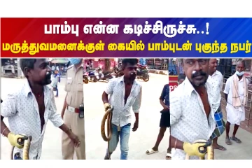 தன்னை கடித்த பாம்புடன் மருத்துவமனைக்கு வந்த நபர்..!
