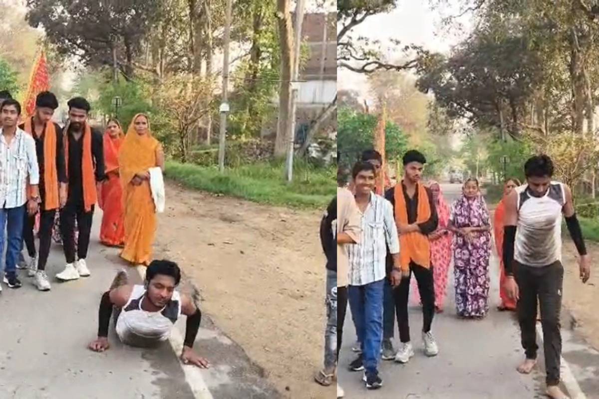 விவாகரத்து கிடைத்த மகிழ்ச்சி - 9 கிமீ தூரத்திற்கு தண்டவத் யாத்திரை சென்ற இளைஞர் | Up Man 9Km Dandvat Yatra To Celebrate Divorce