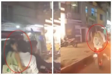 ஒரு பைக்கில் 3 பேர்; மாறி மாறி முத்தம் கொடுத்த இளம்பெண் - வீடியோ காட்சிகள் வைரல்!