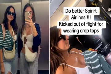 இடுப்பு தெரிய ஆடை; விமானத்தில் இருந்து இறக்கி விடப்பட்ட இளம்பெண்கள் - வீடியோவில் குமுறல்