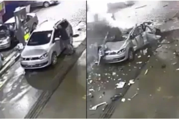 எரிவாயு நிரப்பும் மையத்தில் திடீரென வெடித்து சிதறிய கார்! (வீடியோ)