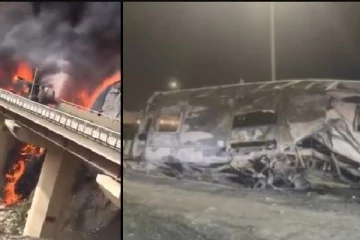 மெக்காவிற்கு யாத்ரீகர்களுடன் சென்ற பேருந்து விபத்து; 20 பேருக்கு நேர்ந்த நிலை!