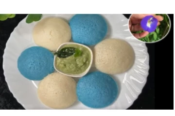 இணையதளத்தில் வைரலாகும் நீல நிற இட்லி..!