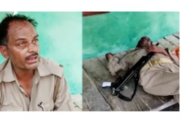 கையில் துப்பாக்கியுடன் மதுபோதையில் தூங்கி வழிந்த ராணுவ வீரர் - வைரலாகும் வீடியோவால் பரபரப்பு