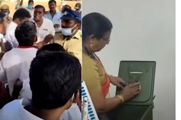 ஊரக உள்ளாட்சி தேர்தல் நடக்கும் வாக்குசாவடியில் திமுக, அதிமுகவினர் இடையே கடும் வாக்குவாதம், தள்ளுமுள்ளு ! வெளியான பரபரப்பு காட்சி