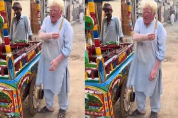 பாகிஸ்தானில் பாட்டு பாடி குல்ஃபி விற்கும் டொனால்ட் டிரம்ப்! வைரலாகும் வீடியோ