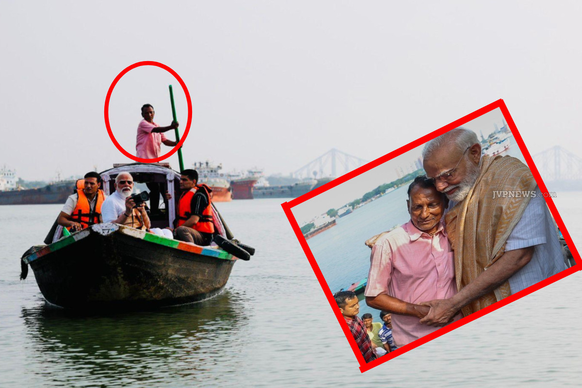 படகோட்டியை கட்டி அணைத்த நரேந்திர மோடி; வைரலாகும் பதிவு | India Pm Narendra Modi Embraces A Boatman Viral