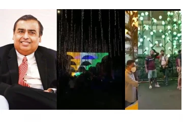 வண்ண விளக்குகளால் ஜொலி ஜொலிக்கும் அம்பானியின் வீடு...! - வைரலாகும் வீடியோ