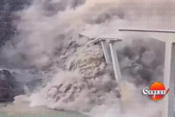 පාලමක කොටසක් කඩා වැටී දරුණු - අනතුරක්