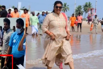 கடல் நீரில் இறங்கிய நடிகை ரோஜா! அவர் செருப்பை கையில் ஏந்திய ஊழியர்... வீடியோவால் சர்ச்சை