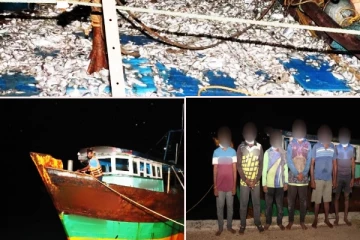 இலங்கை கடற்பரப்பில் 6 இந்திய கடற்றொழிலாளர்கள் கைது(Photos)