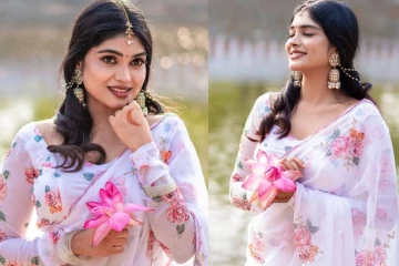 பூ போட்ட வெள்ளை நிற புடவையில் அழகிய போட்டோ ஷுட் நடித்திய சீரியல் நடிகை ஜீவிதா