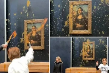 பிரான்ஸில் புகழ்பெற்ற மோனா லிசா ஓவியத்தின் மீது சூப்பை ஊற்றி பெண்களுக்கு நேர்ந்த கதி!