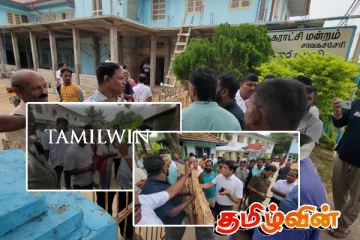 யாழ்.சாவகச்சேரி நகரசபை முன் பதற்றம் : வீடியோ எடுத்த ஊடகவியலாளர் மீது அச்சுறுத்தல்!