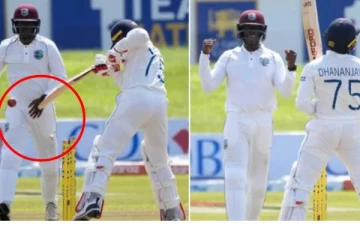 விக்கெட்டை காப்பாற்ற நினைத்து ஸ்டம்பை அடித்து அவுட் ஆன இலங்கை வீரர்! திணறி வரும் மேற்கிந்திய தீவு: வைரலாகும் வீடியோ