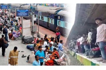 சொந்த ஊருக்கு கூட்டமாக வெளியேறிய வடமாநிலத்தினர்; ஸ்தம்பித்த ரயில்வே ஸ்டேஷன் - என்ன காரணம்?