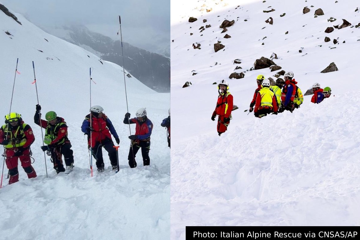 இத்தாலியின் ஆல்ப்ஸ் மலைத்தொடரில் பயங்கரம்: பனிச்சரிவில் சிக்கி 2 பேர் உயிரிழப்பு | Italy Alps Avalanche Killed 2 Person