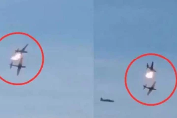 இரண்டு விமானங்கள் நடுவானில் மோதி விமானி உயிரிழப்பு