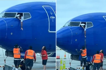 விமானத்தின் ஜன்னல் வழியாக செல்போன் வாங்கும் பைலட்!