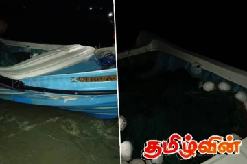 புங்குடுதீவில் அநாதரவாக கரையொதுங்கிய படகு