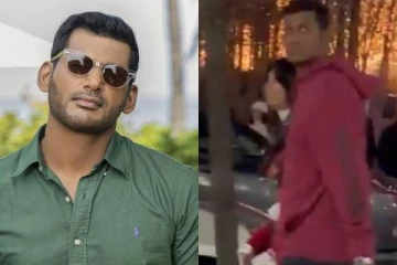 இளம்பெண்ணுடன் நெருக்கமாக நடிகர் விஷால்; கேமராவை கண்டதும் செய்த செயல் - வைரல் வீடியோ!