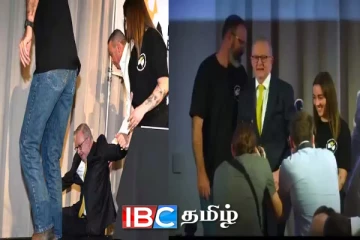 மேடையில் திடீரென தடுக்கி வீழ்ந்த அவுஸ்திரேலிய பிரதமர்(வைரலாகும் காணொளி)