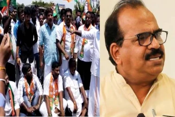 பாஜக தலைவர்களை ஒருமையில் பேசிவருவதாக கூறி நாஞ்சில் சம்பத்தின் கார் முற்றுகை - தள்ளு முள்ளு ஏற்பட்டதால் பரபரப்பு