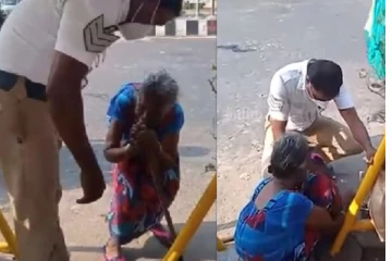 போலீஸ் செய்த உதவியால் கையெடுத்து கும்பிட்ட மூதாட்டி! நெகிழ வைத்த வீடியோ