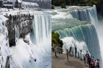 முற்றிலும் உறைந்துபோன உலகப் புகழ் பெற்ற நயாகரா நீர்வீழ்ச்சி!