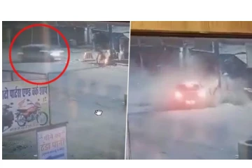 மத்தியப் பிரதேசத்தில் பயங்கர விபத்து - போலீசார் ஒருவர் பலி - அதிர்ச்சி வீடியோ..!