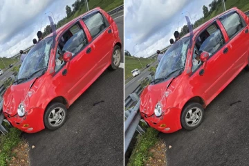 தெற்கு அதிவேக வீதியில் கோரவிபத்தில் இருவர் காயம்