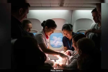 அதிசயம்! 35000 அடி உயரத்தில் நடுவானில் பிறந்த குழந்தை