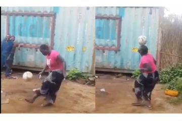 பந்தை தூக்கி போட்டும் அசால்ட்டா ஆடும் இந்த பெண்ணின் திறமையை பாருங்க!