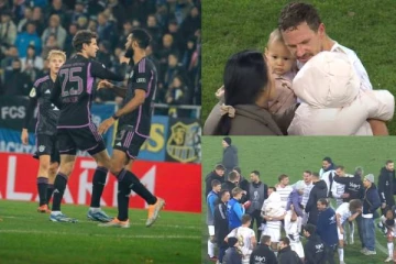 பாயர்ன் முனிச் அதிர்ச்சி தோல்வி! ஆடுகளத்தில் தங்கள் குழந்தைகளுடன் வெற்றியை கொண்டாடிய சார்ப்ருக்கென் வீரர்கள்