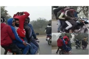 3 பைக்கில் வந்த 14 இளைஞர்கள்... - 20 கிலோ மீட்டர் தூரம் விளையாடி சென்ற அதிர்ச்சி வீடியோ...!