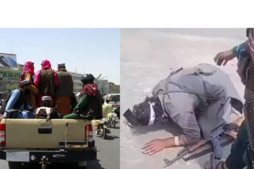 காபூலுக்குள் நுழைந்த தலீபான் போராளி துப்பாக்கியுடன் சாலையில் மண்டியிட்டு செய்த செயல்! வைரலாகும் வீடியோ