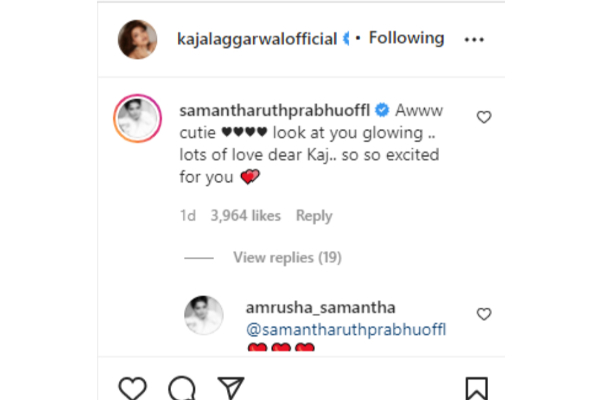 கர்ப்பமாக இருக்கும் காஜல் பற்றி விவாகரத்தான சமந்தா போட்ட கமெண்ட் | Samantha Excited As Kajal Announce Pregnancy