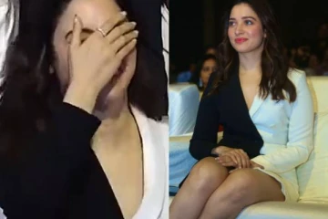 படவிழாவுக்கு இப்படியா வர்றது!! குட்டையாடையில் இப்படி சங்கடமாக உட்கார்ந்த நடிகை தமன்னா