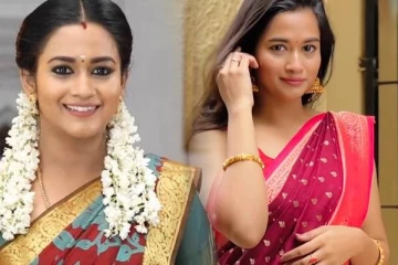 26 வயதில் இப்படியா!! சேலை மாற்றும் வீடியோவை வெளியிட்ட சீரியல் நடிகை காவியா