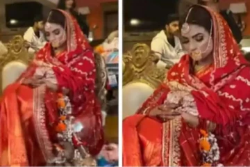 ஆடம்பர திருமணத்தில் துங்கி தூங்கி விழும் மணப்பெண்! பண மாலையுடன் நிற்கும் மாப்பிள்ளை