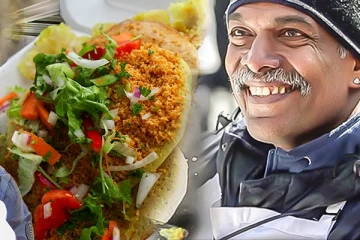 சூப்பர்மேன் ,ஸ்பைடர்மேன் போல் நியூயார்க்கை கலக்கும் தோசைமேன் ...!